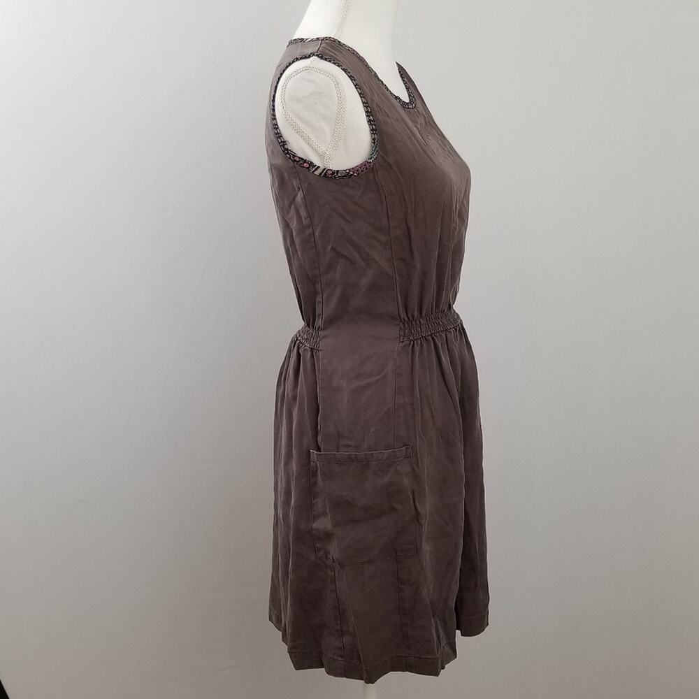Matilda Jane Mauve Floral Trim Elastic Waist Sleeveless Mini Dress Small Boho - Picture 5 of 9